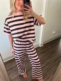Sheila Pants- Pink/Brown