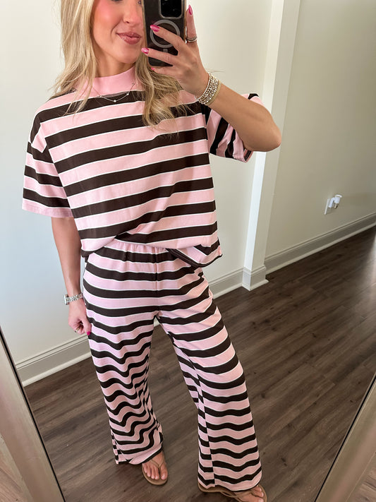 Sheila Pants- Pink/Brown