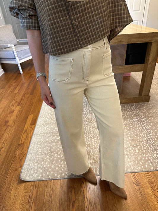 Marie Front Pocket Pants- Beige