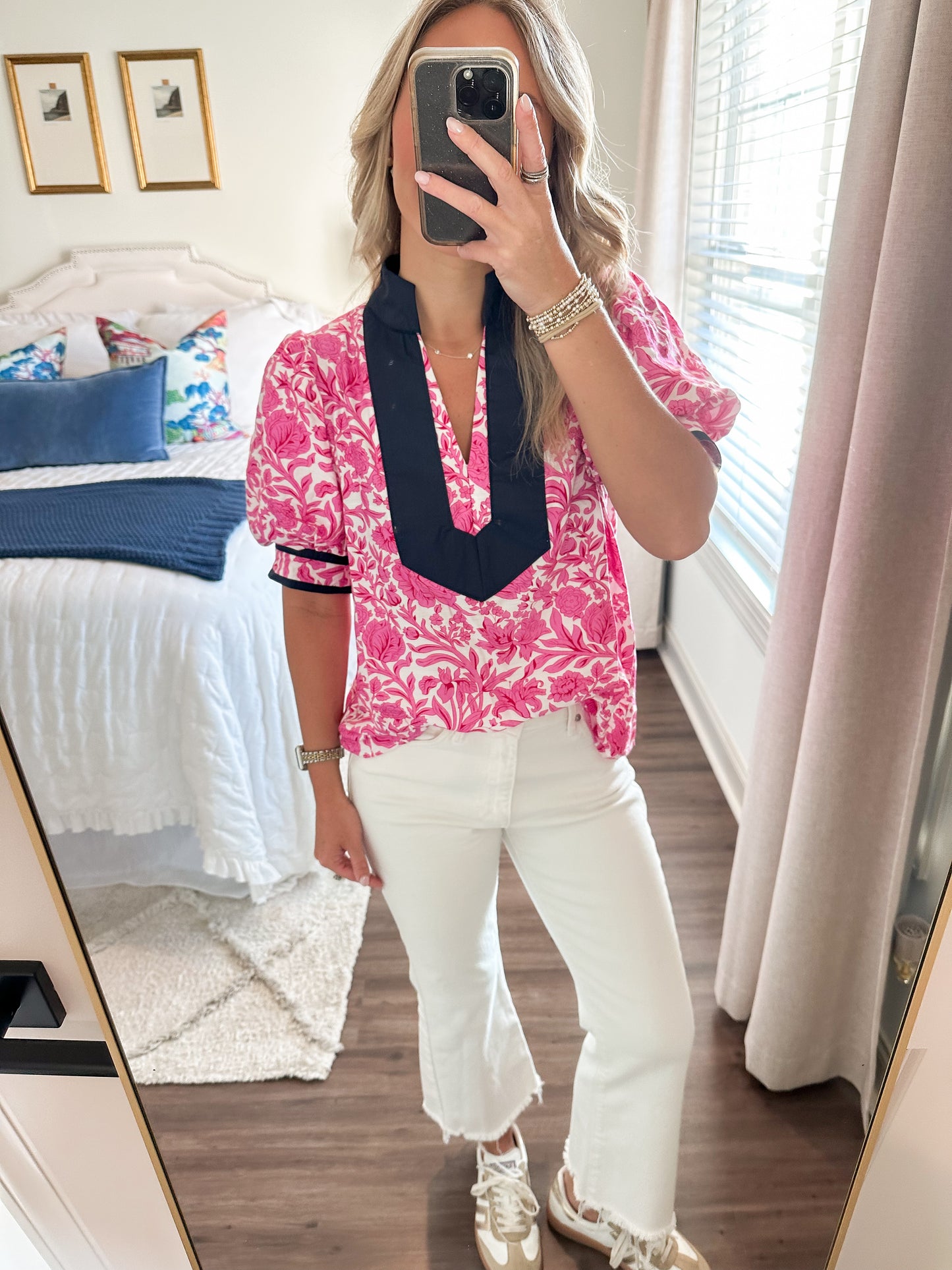 Posey Top- Pink/Navy