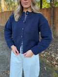 Lena Navy Gingham Cardigan