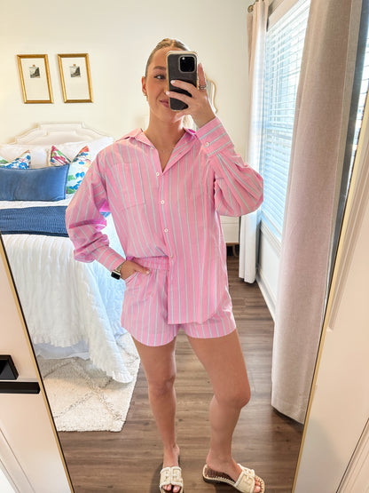 Dove Stripe Set- Pink/Blue