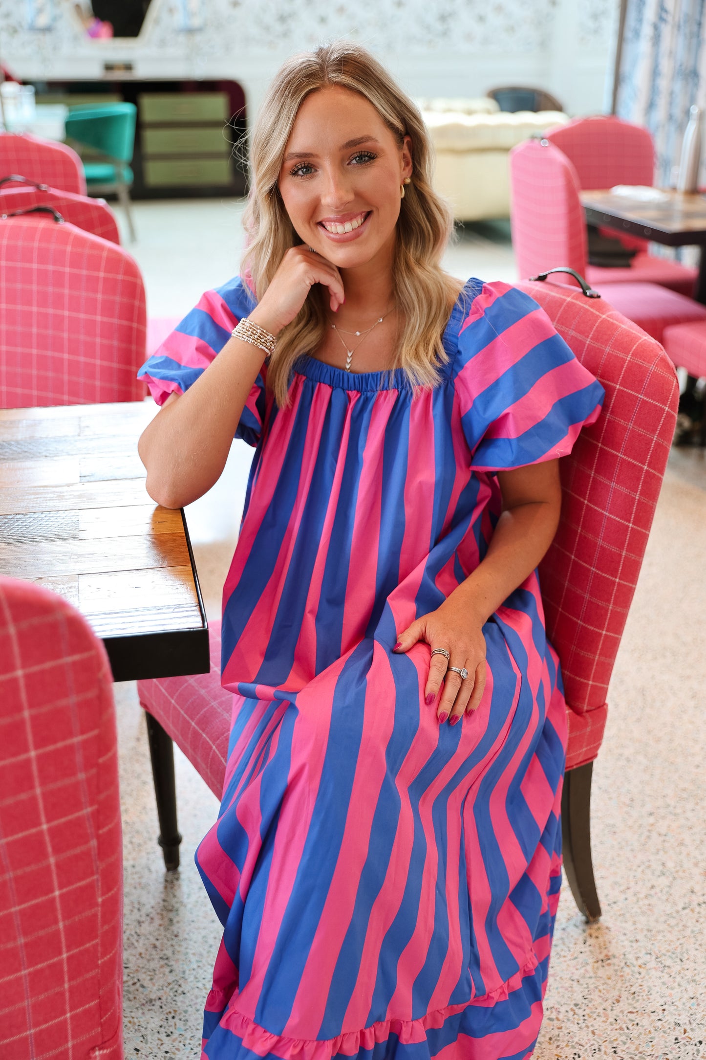 Sweet Stripes Maxi- Pink/Blue
