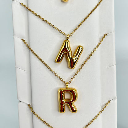 Bubble Initial Necklace: A