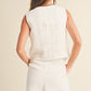 Linen Tuxedo Vest Set- White