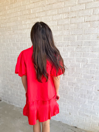 Holly Dress- Poppy Red