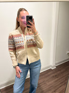 Lysa Isle Zip Up Cardigan- Sand