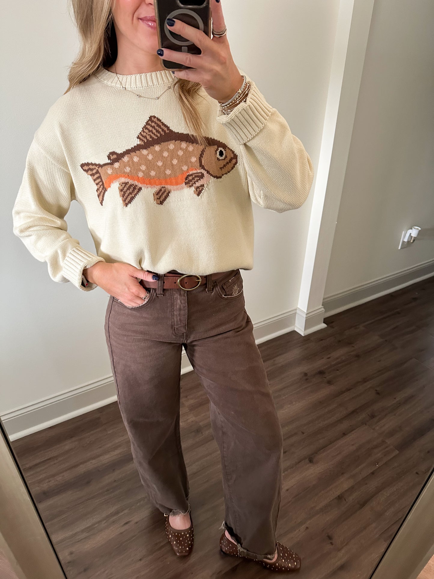 Andie Fish Sweater- Cream
