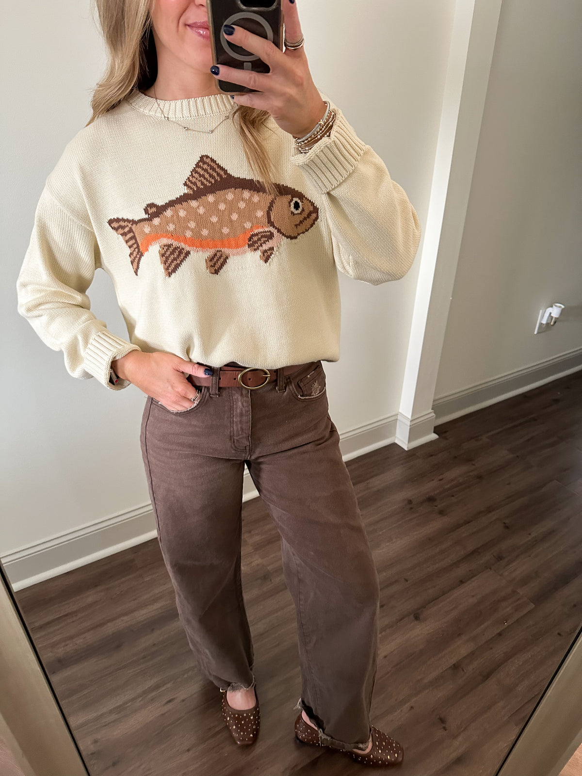 Andie Fish Sweater- Cream