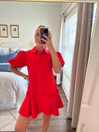 Holly Dress- Poppy Red