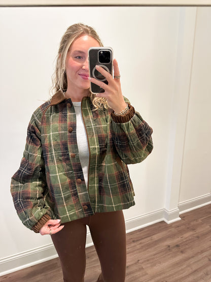 Morgen Plaid Jacket- Olive