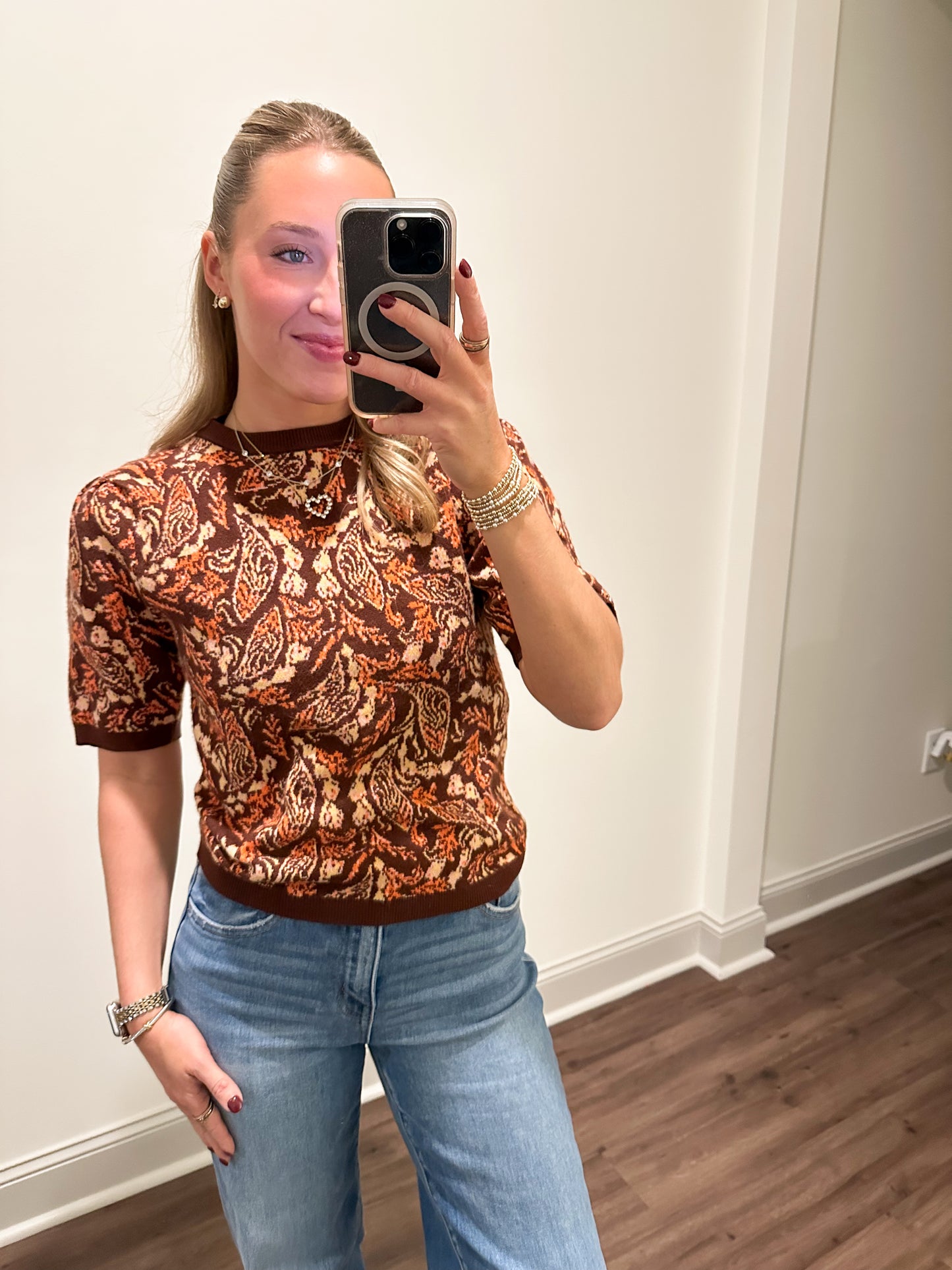 Paisley Top- Brown Multi