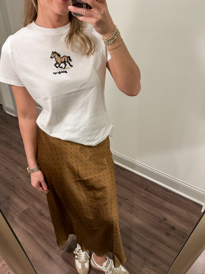 Dara Giddy Up Embroidered Tee