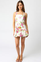 Rose Floral Puff Dress