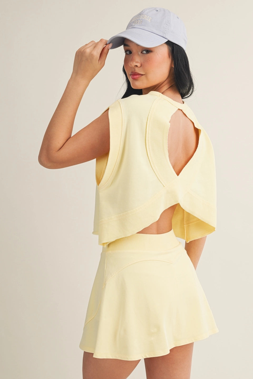 Mineral Wash Skort Set- Yellow
