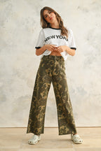 Camouflage Print Stretch Pants