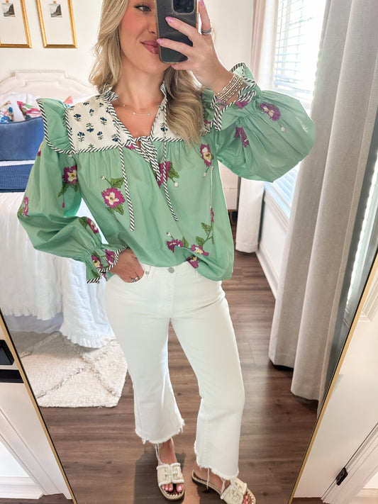 Jess Top- Apple Green