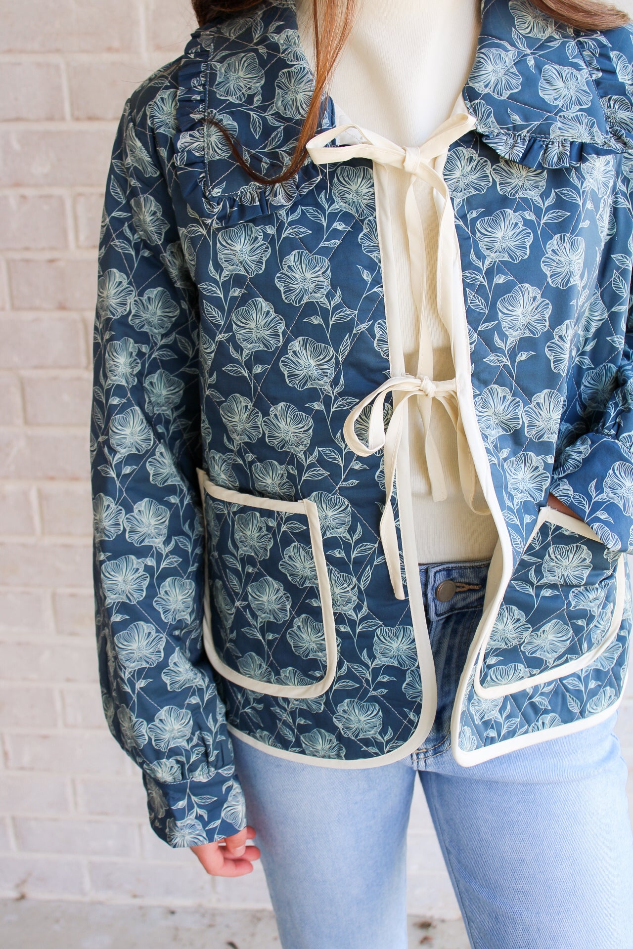 Julie Floral Jacket- Blue