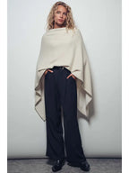 Asymmetrical Poncho Top- Cream