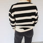 Amelia Strip Sweater- Cream/Black