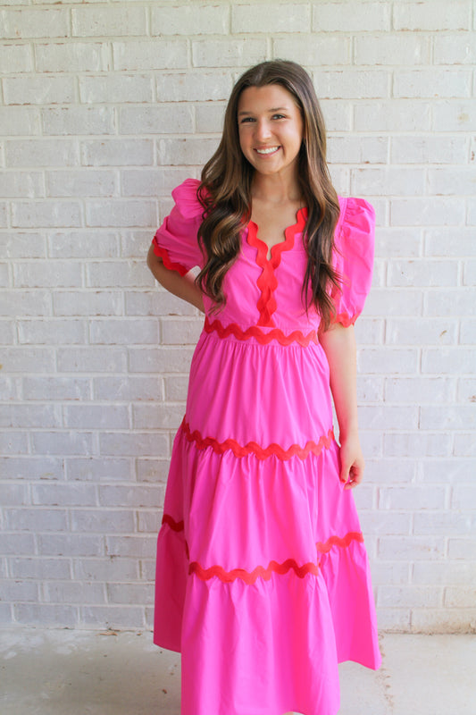 Amanda Dress- Pink/Red