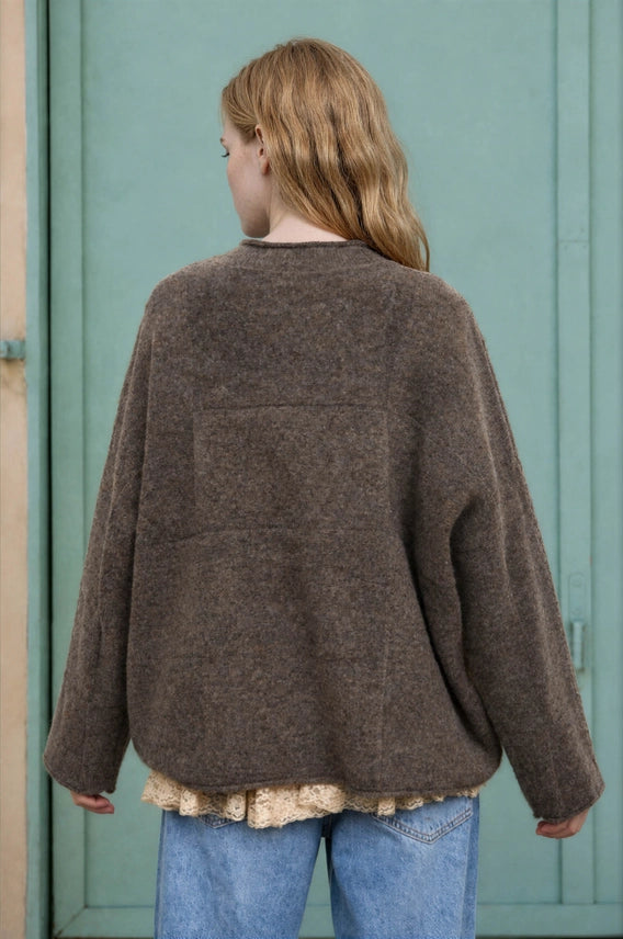 Yara Heathered Sweater- Mocha