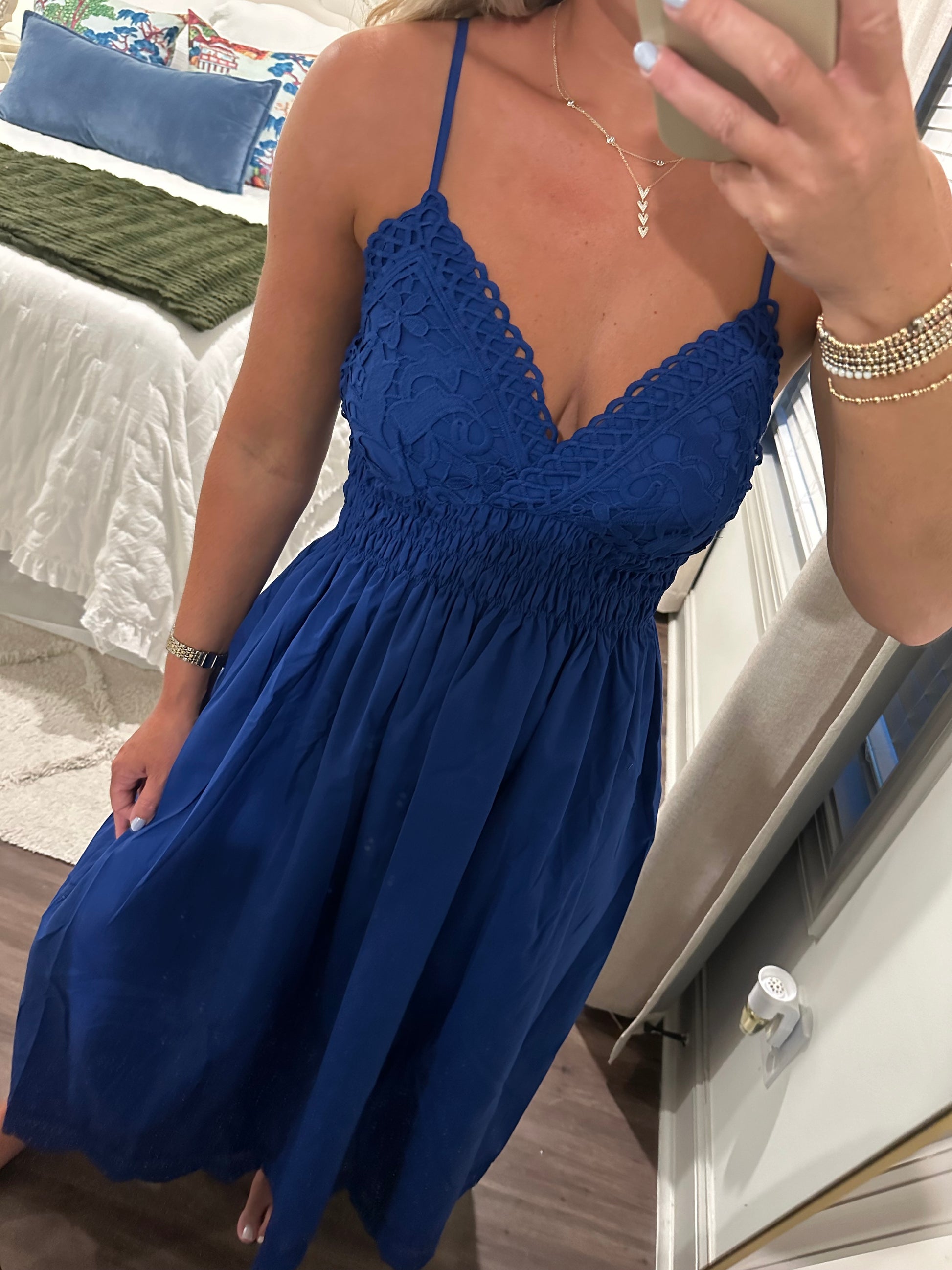 Lace Trim Maxi- Royal Blue 128 Lace Trim Maxi- Royal Blue 128