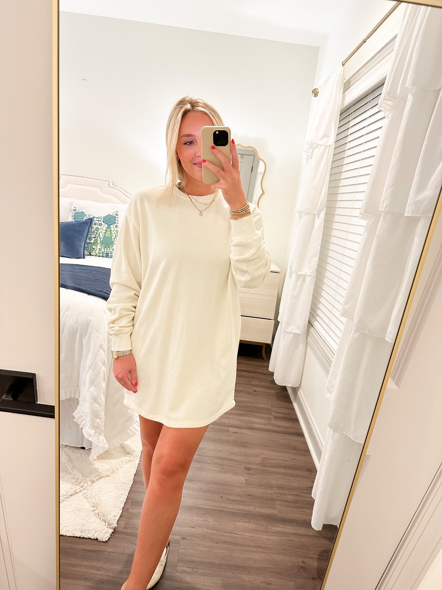 Sweatshirt Dress- Cream