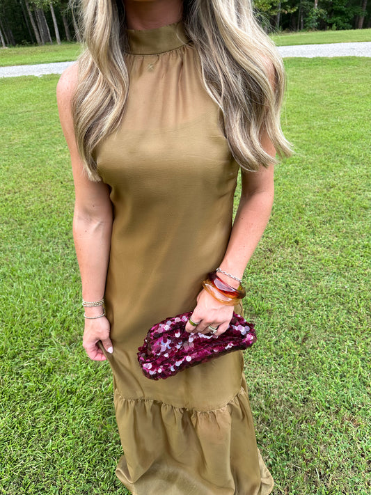 SHIPS BY 9/3 Alessandra Maxi Dress- Olive