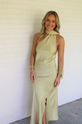 Harley Satin Maxi- Matcha