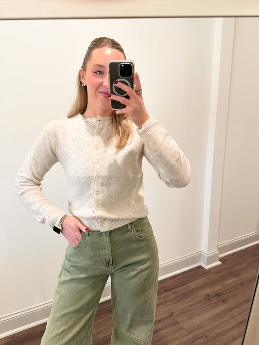 Cream Button Up Cardigan