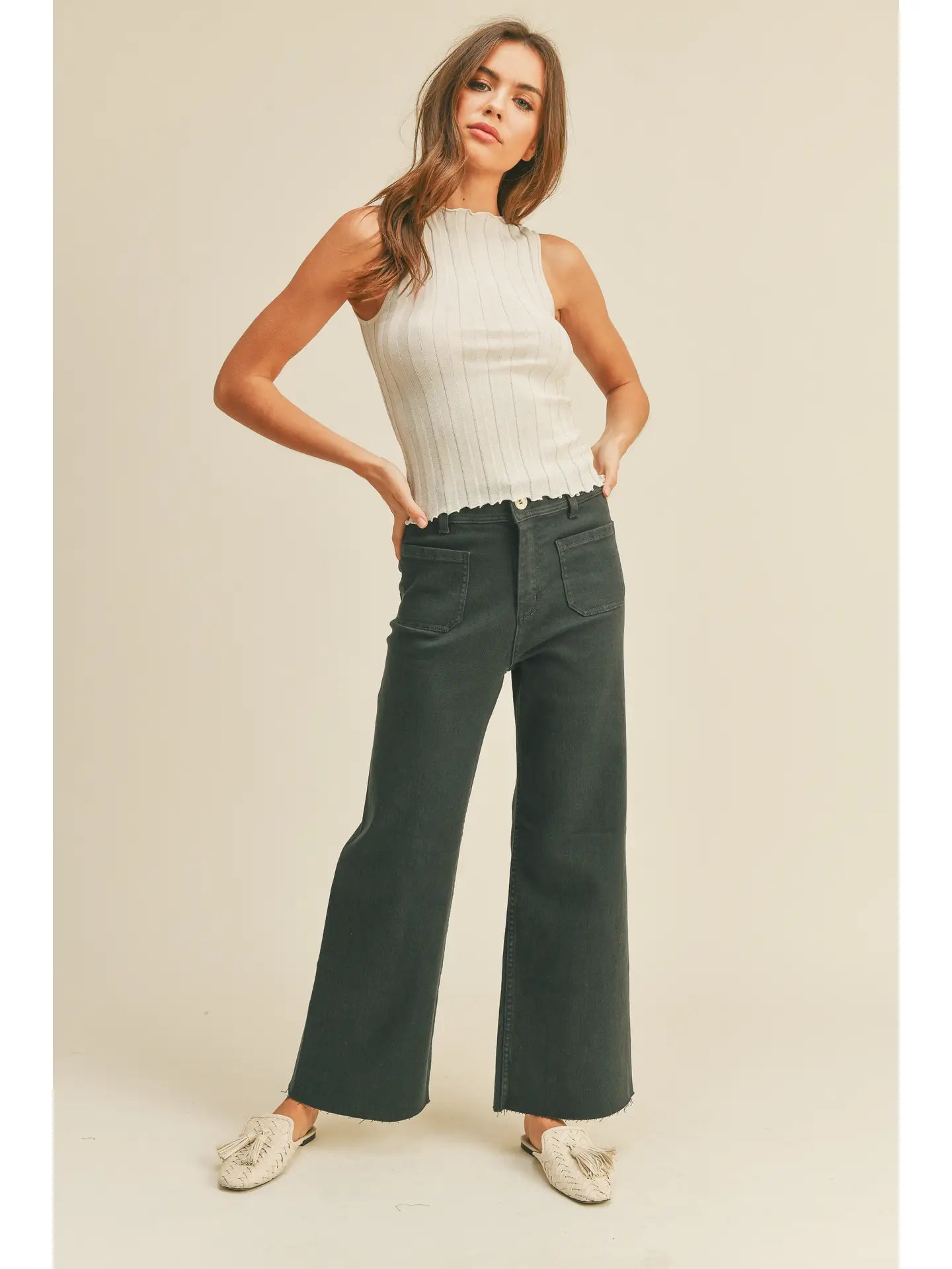Marie Front Pocket Pants- Navy