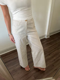 Zella Stripe Pants- Taupe/White