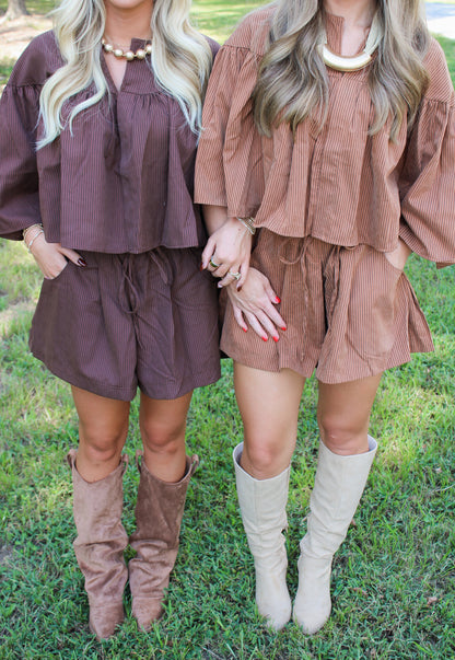 Scottie Cape Top Set- Camel