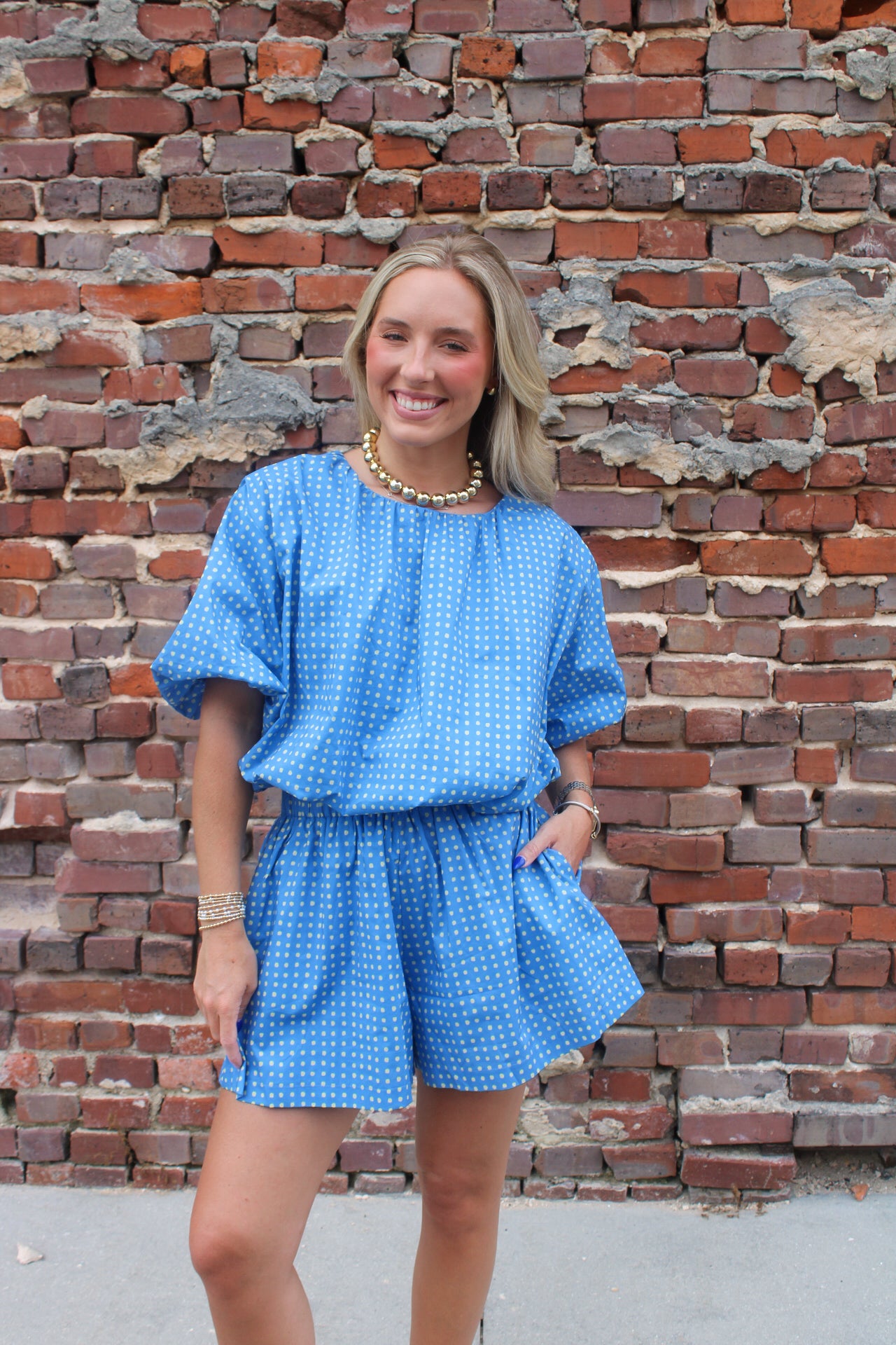 Maren Polka Dot Set- Blue