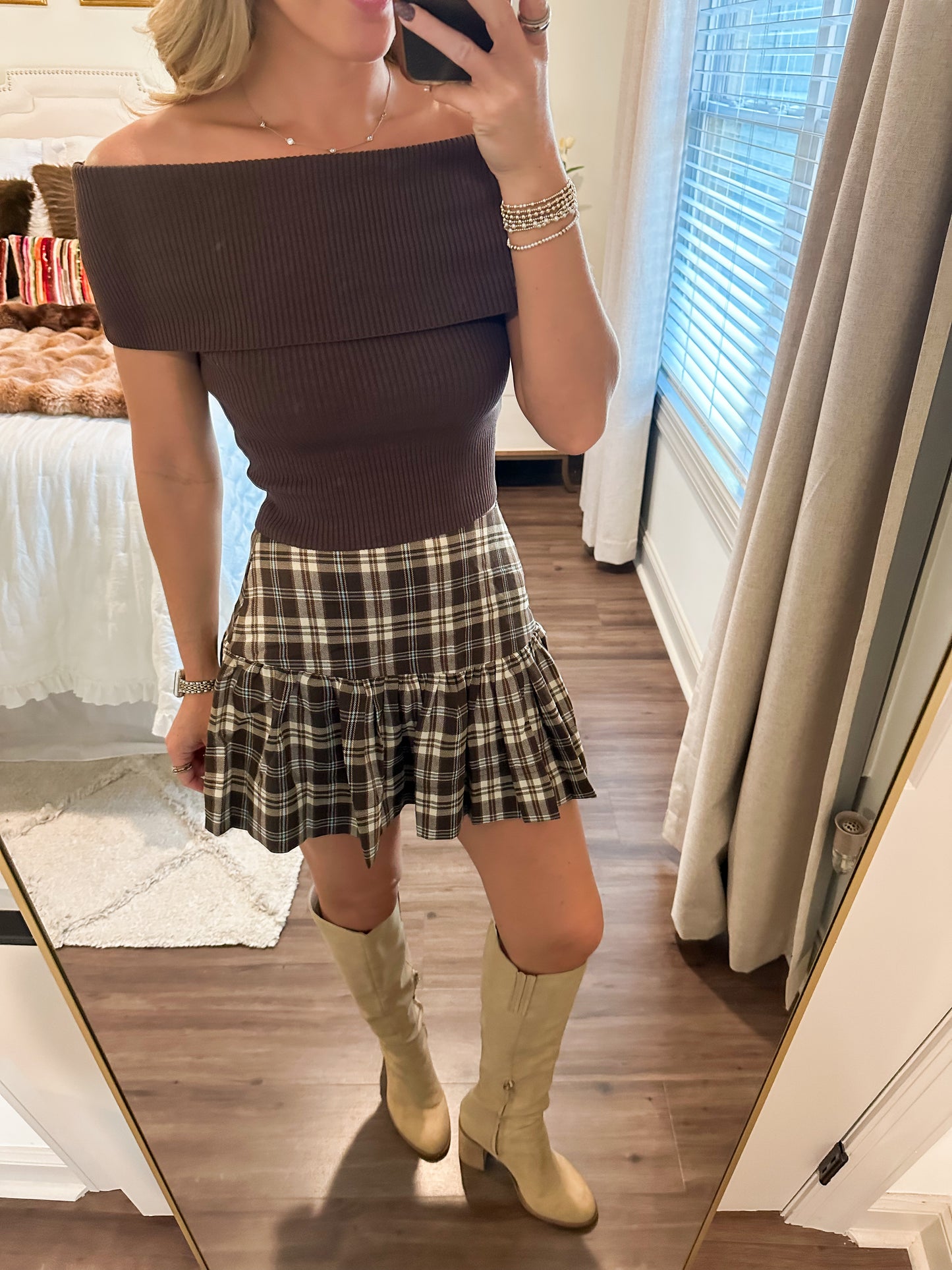 Plaid Print Mini Skirt