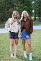Farrah Bomber Jacket- Dark Brown