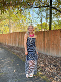 Francis Zebra Maxi Dress- Black