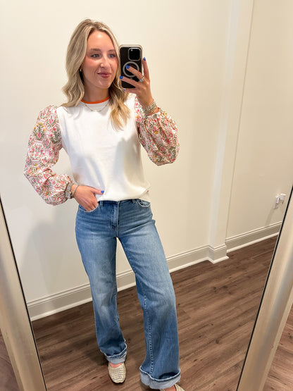 Botanical Sleeve Top