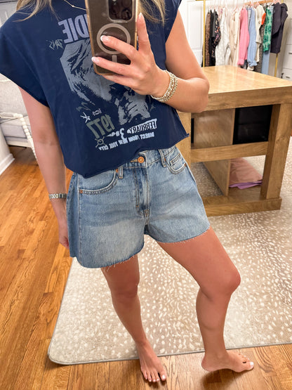 Ava Denim Shorts- Medium Wash