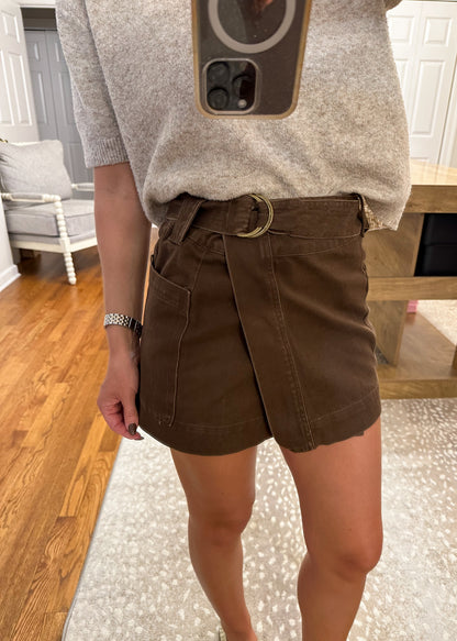 Leslie Belted Mini Skirt