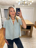 Bethany Stripe Top- Green/Blue