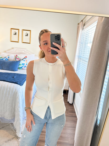 Mila Knit Top- White