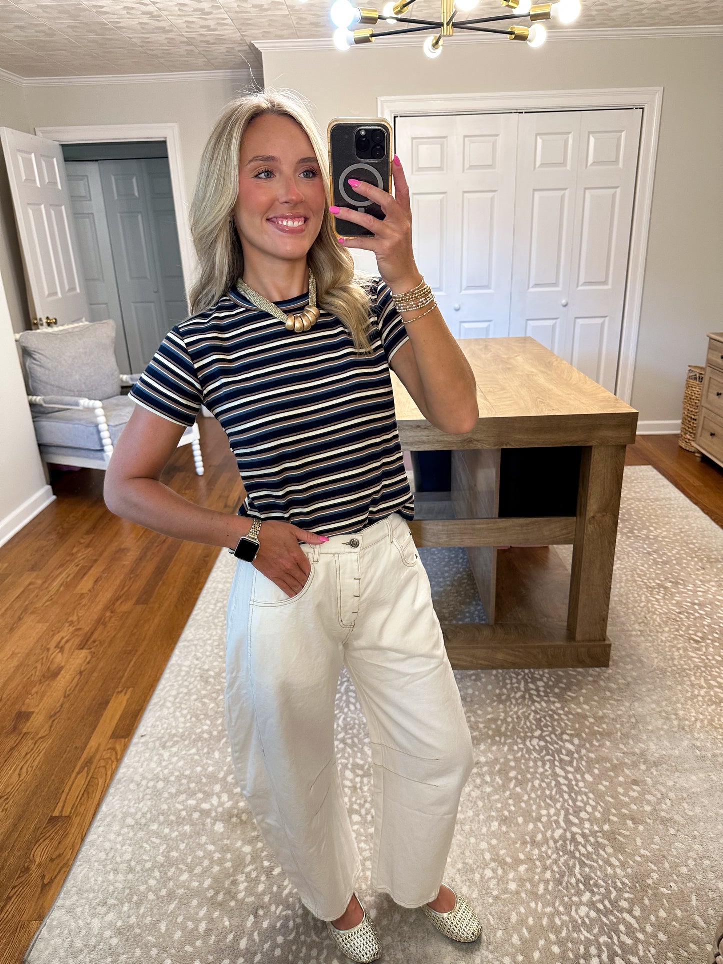 Emmy Barrel Jeans- White