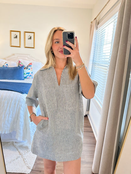 Mila Stripe Dress- Black/White