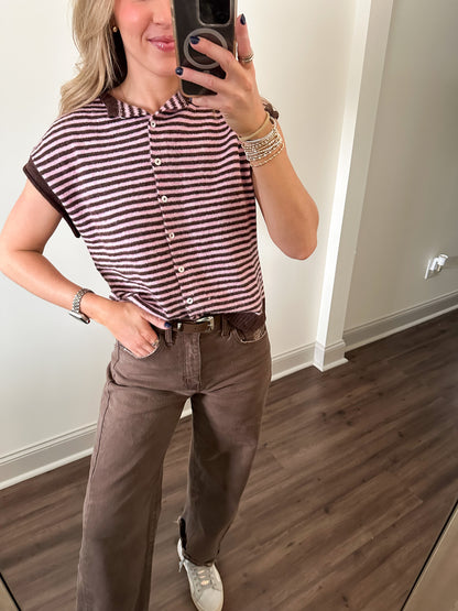 Piper Vest Top- Dark Wine