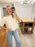 Boxy Sweater Top- Cream
