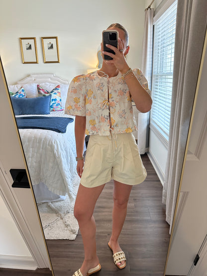 Poppy Shorts- Ecru