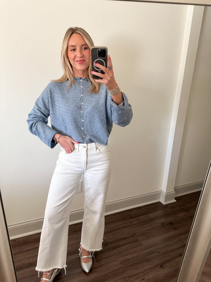 Piper Mini Stripe- Dusty Blue