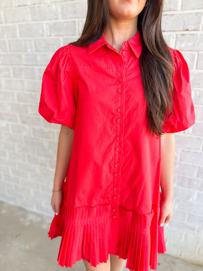 Holly Dress- Poppy Red
